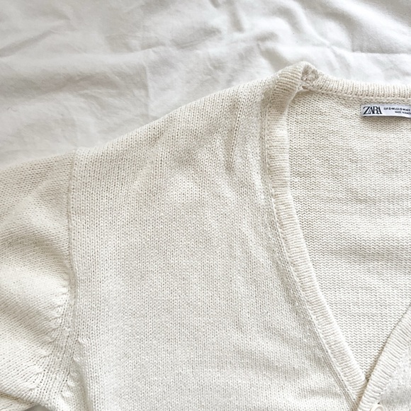 Zara Women's Off-White Cardigan Sweater - Picture 3 of 7